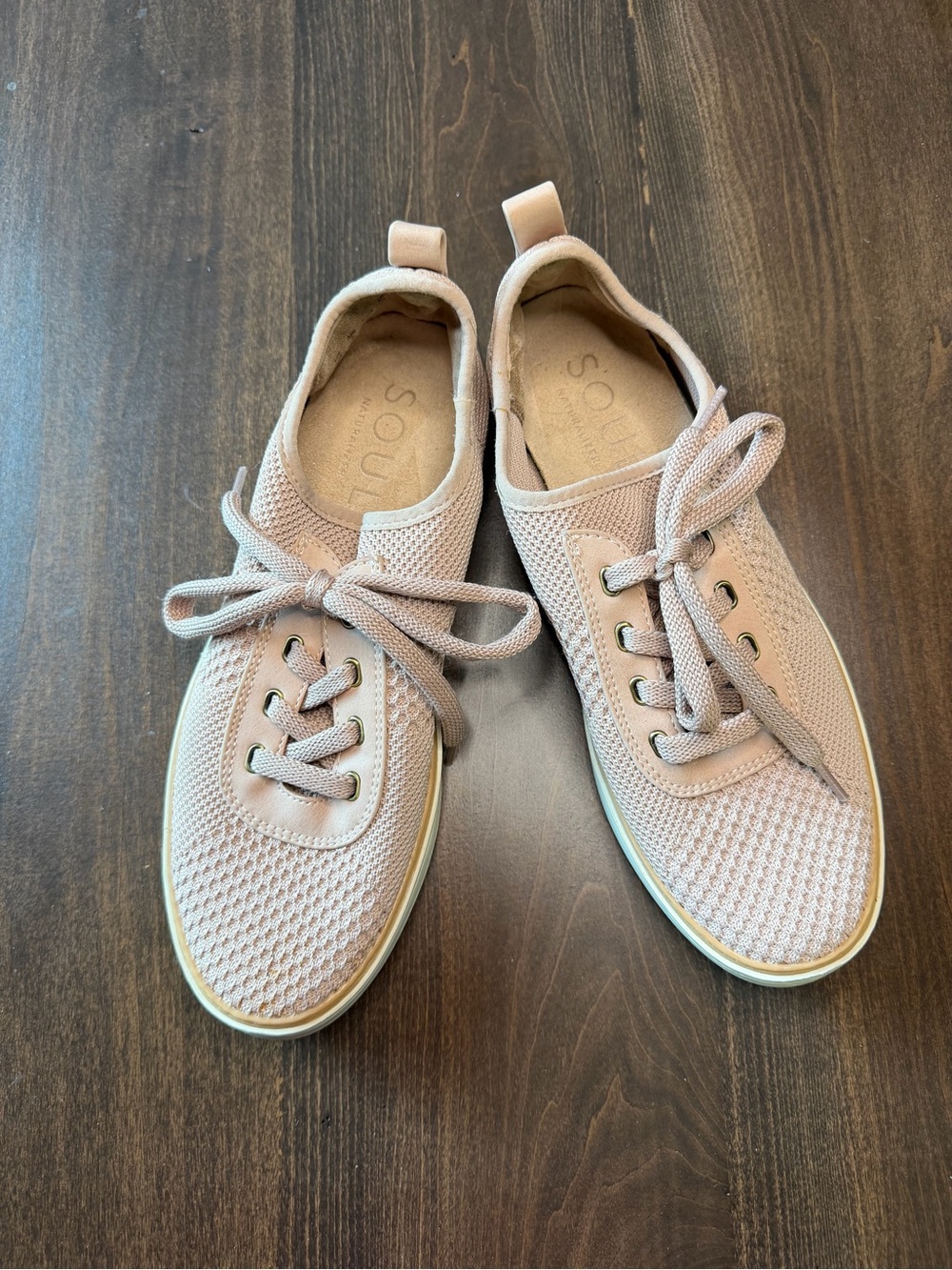 SOUL Naturalizer Women's Knit Lace-Up Sneakers in Light Pink
